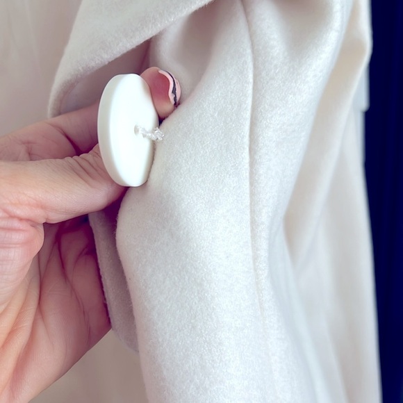 White High-Low Bebe Wool Pea Coat! Pretty!! π€© π₯Όπ - Picture 11 of 12